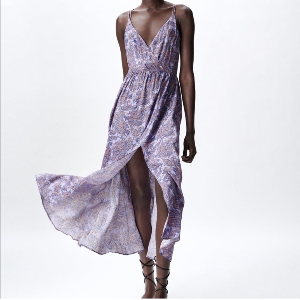 ZARA Boho Paisley Print Maxi Dress